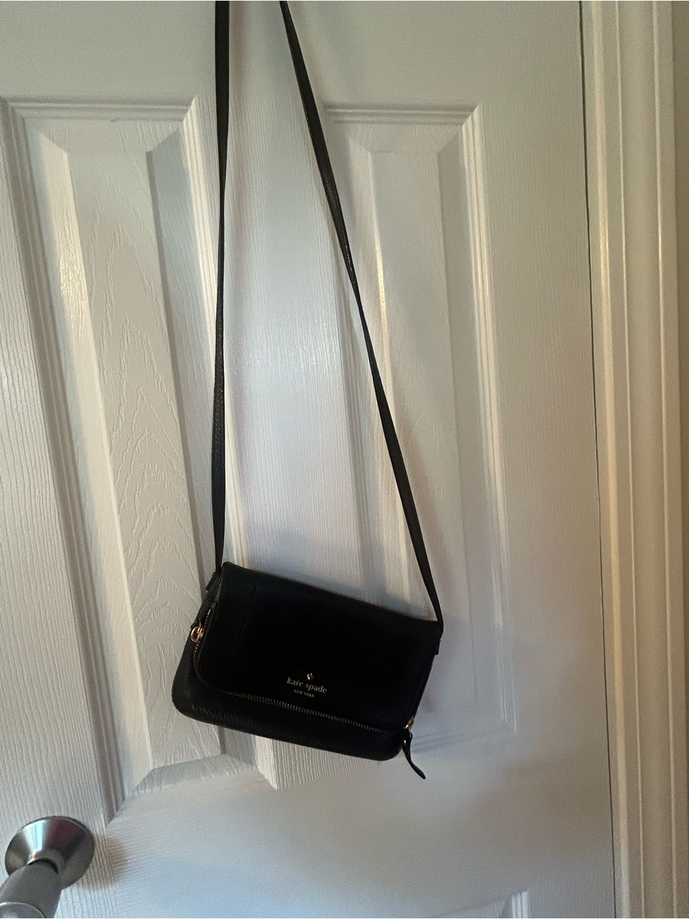 kate spade Black Leather Crossbody Wallet Bag